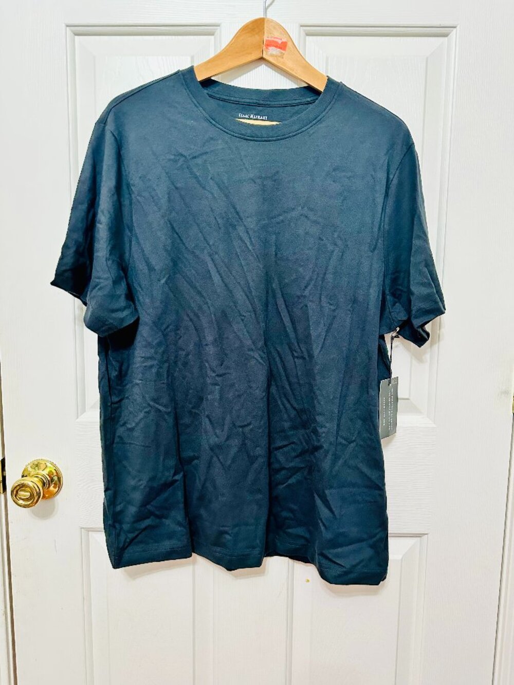 ISAAC MIZRAHI BLACK 100% PERUVIAN PIMA COTTON BASIC SHORT SLLEVE T-SHIRT LARGE